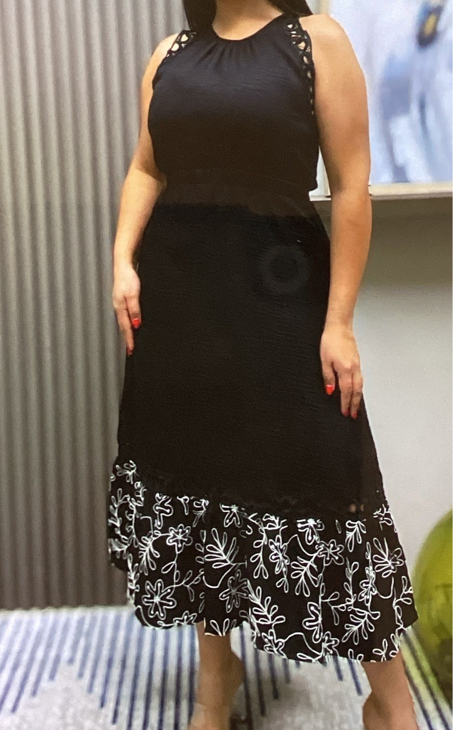Black leaves dress