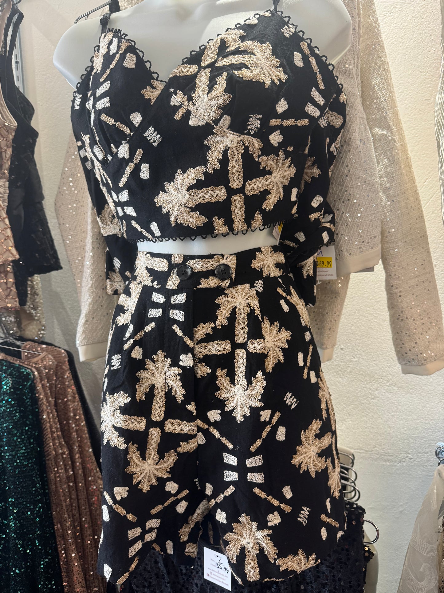 Glamour shine short pants set