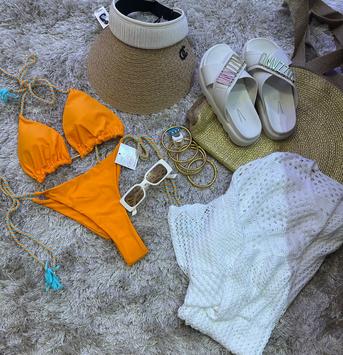 Orange and Teal Bikini