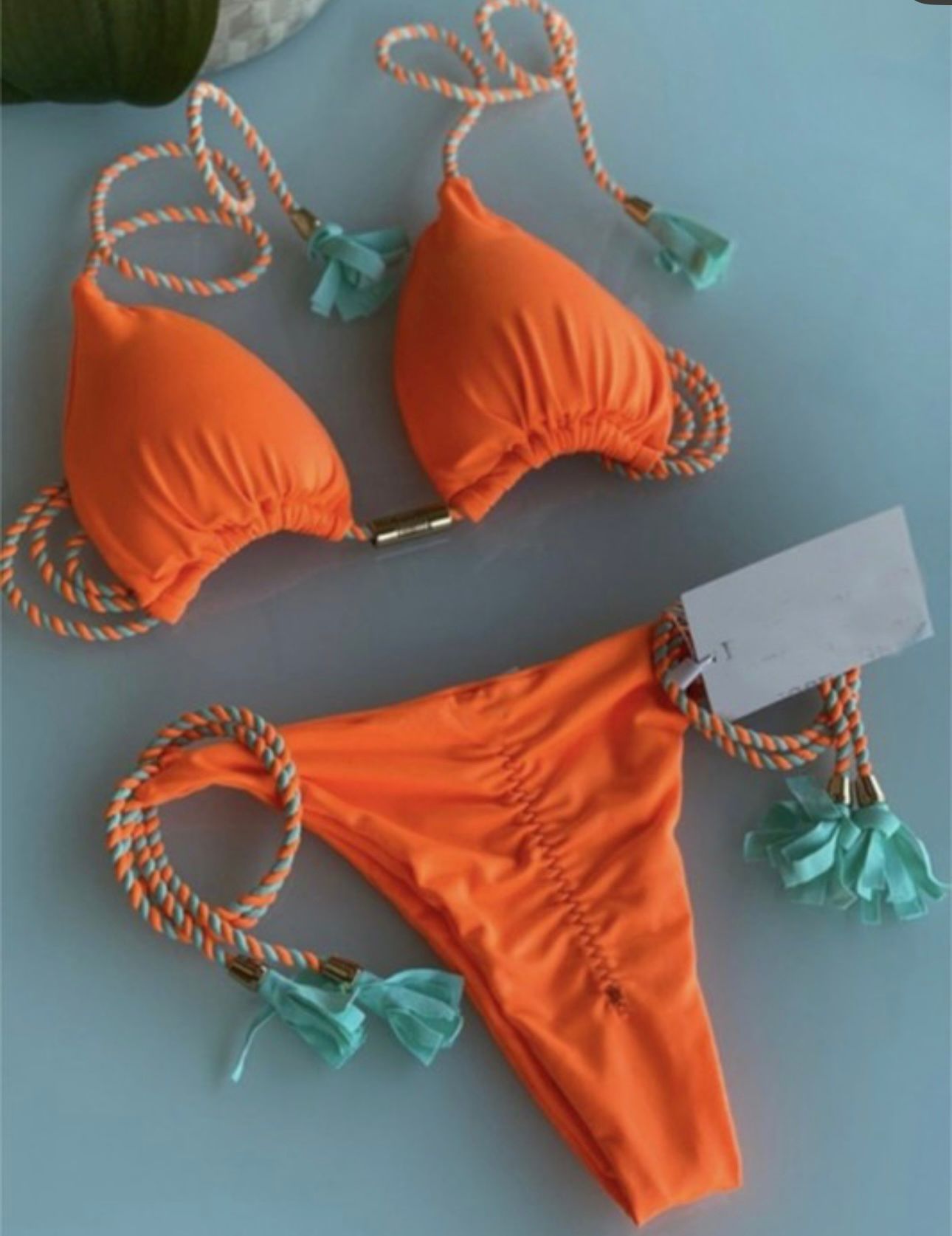 Orange and Teal Bikini