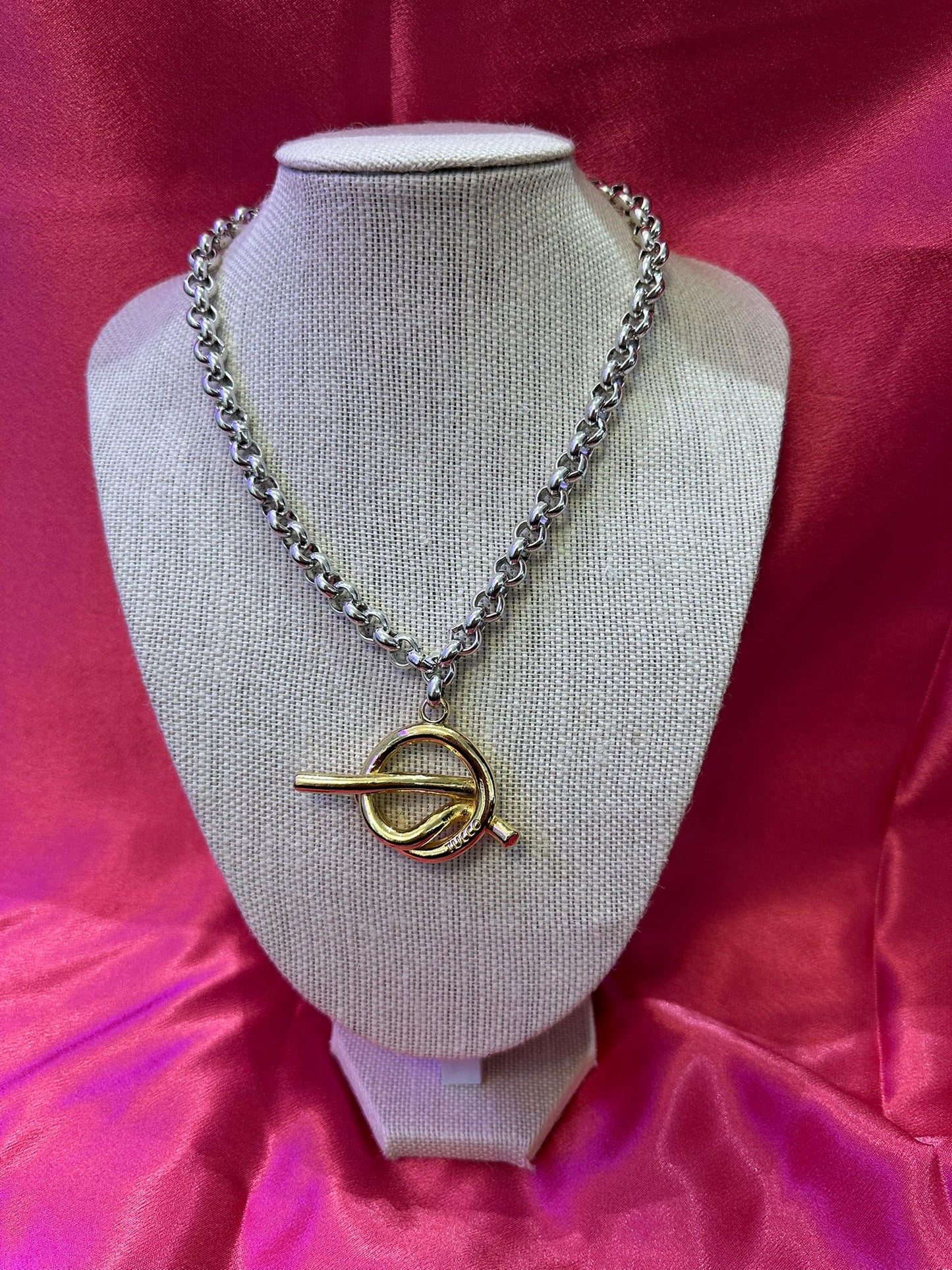 One Golden and Silver Tucco Necklace