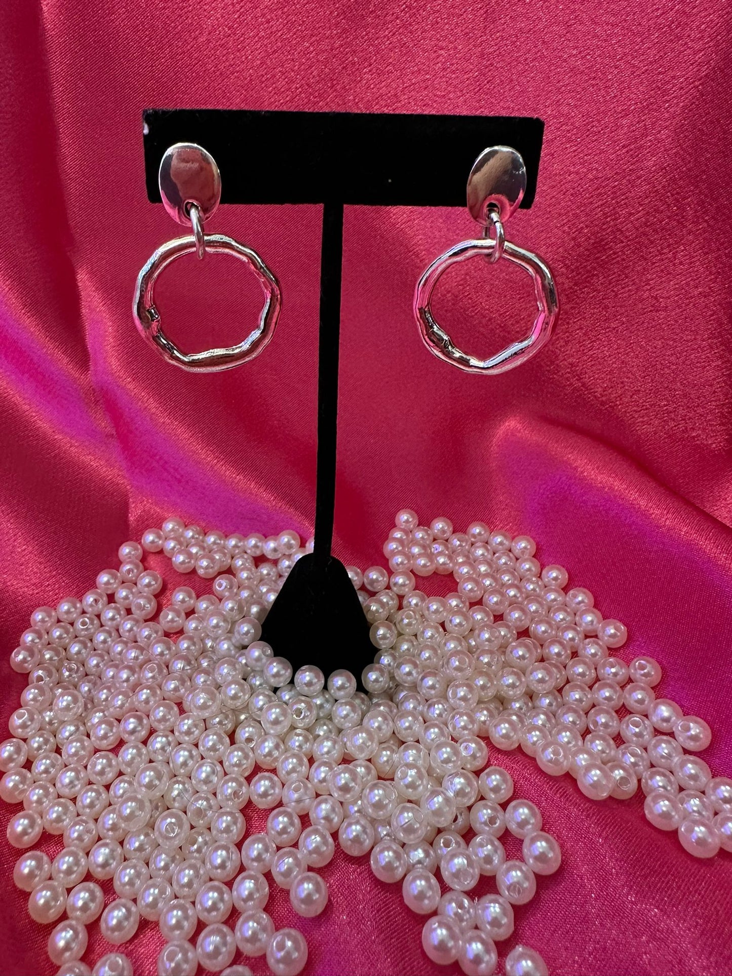 One Circle Silver Tucco Earrings