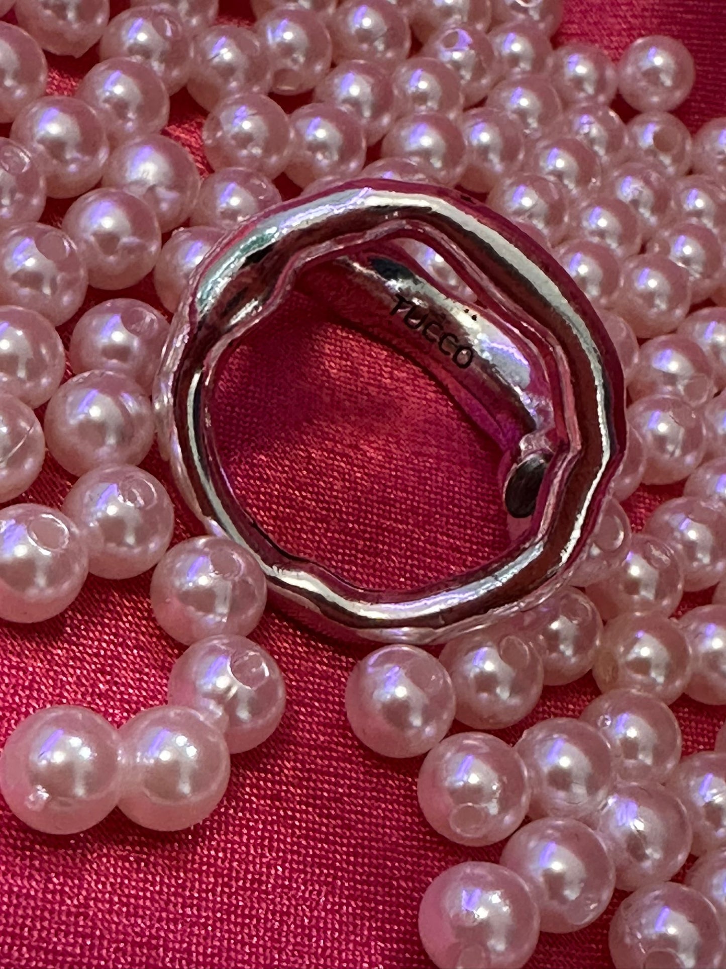 Silver Circle Tucco Ring