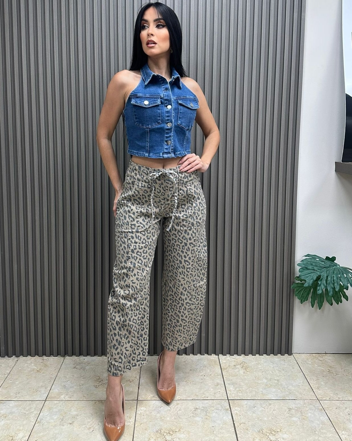 Denim Halter Top