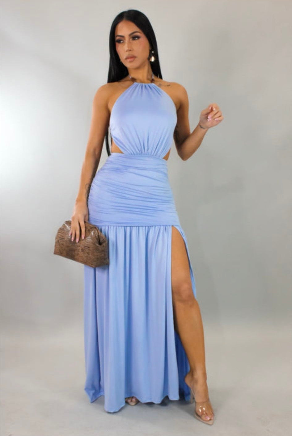 Radiant Edge Maxi Dress Blue