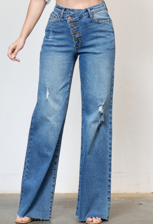 Vibrant bottoms jeans