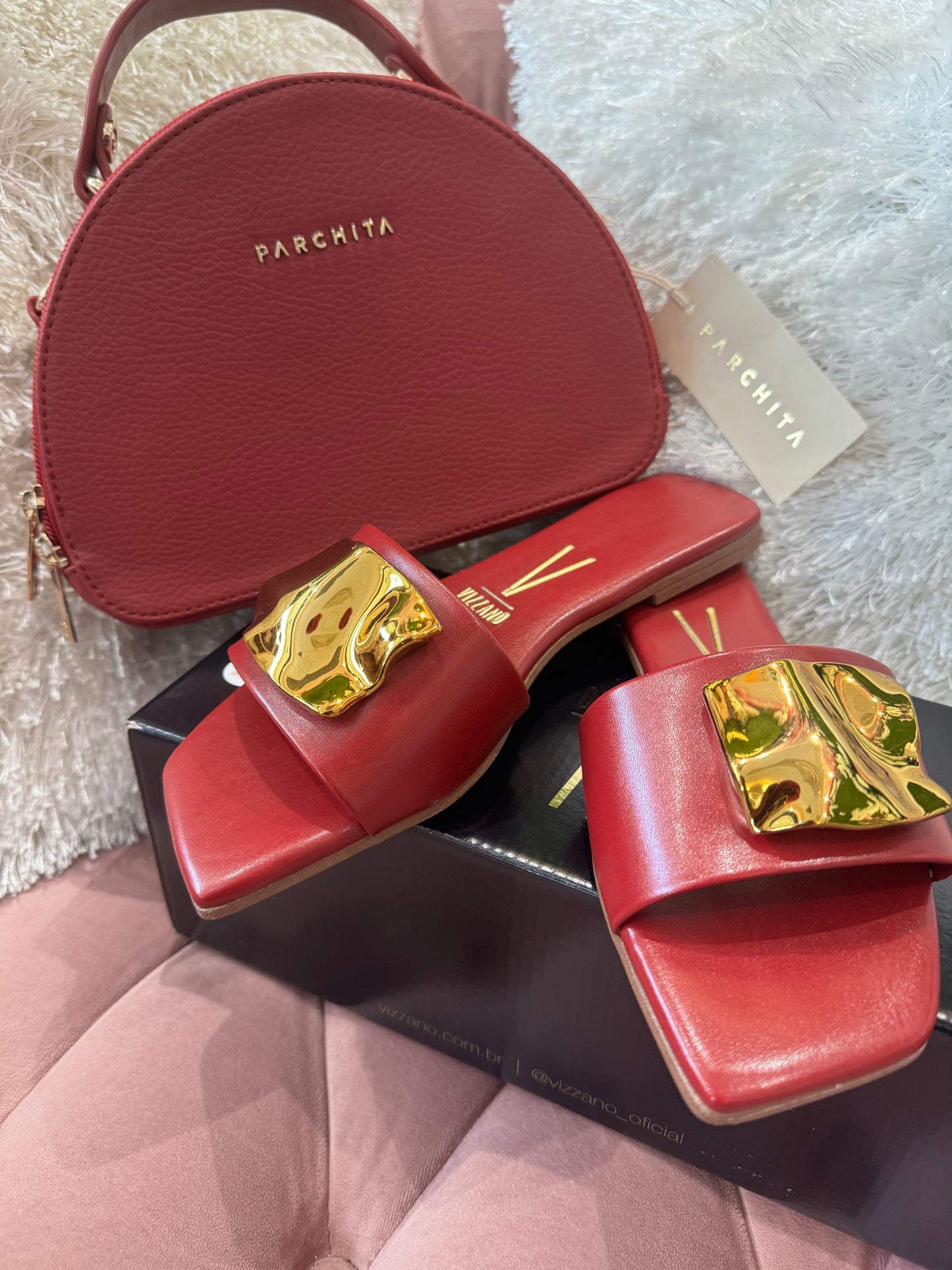 Vizzano burgundy sandals with gold