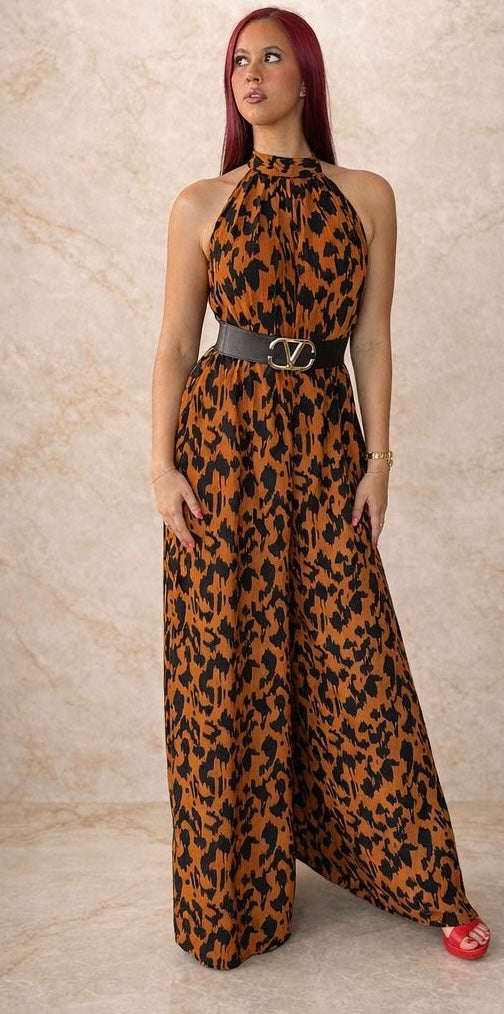 Animal print romper