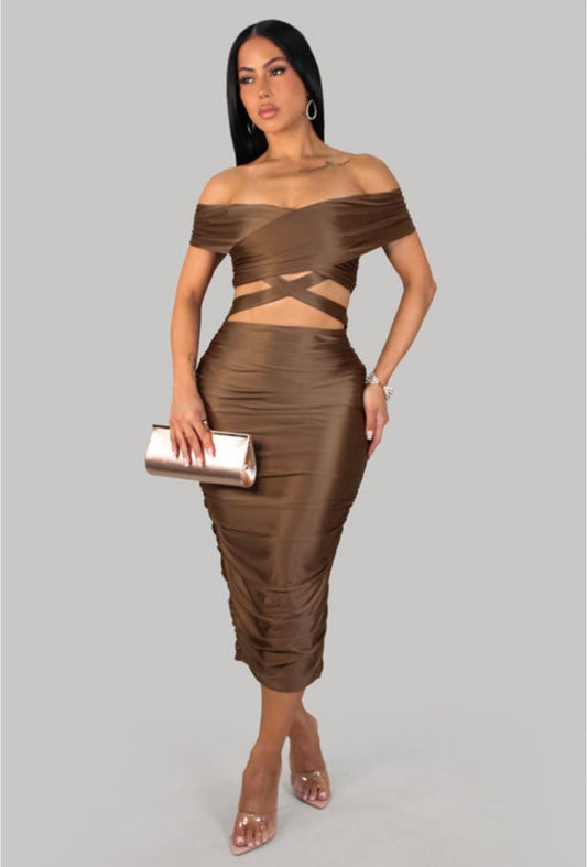 Sweet As Me Dress Brown