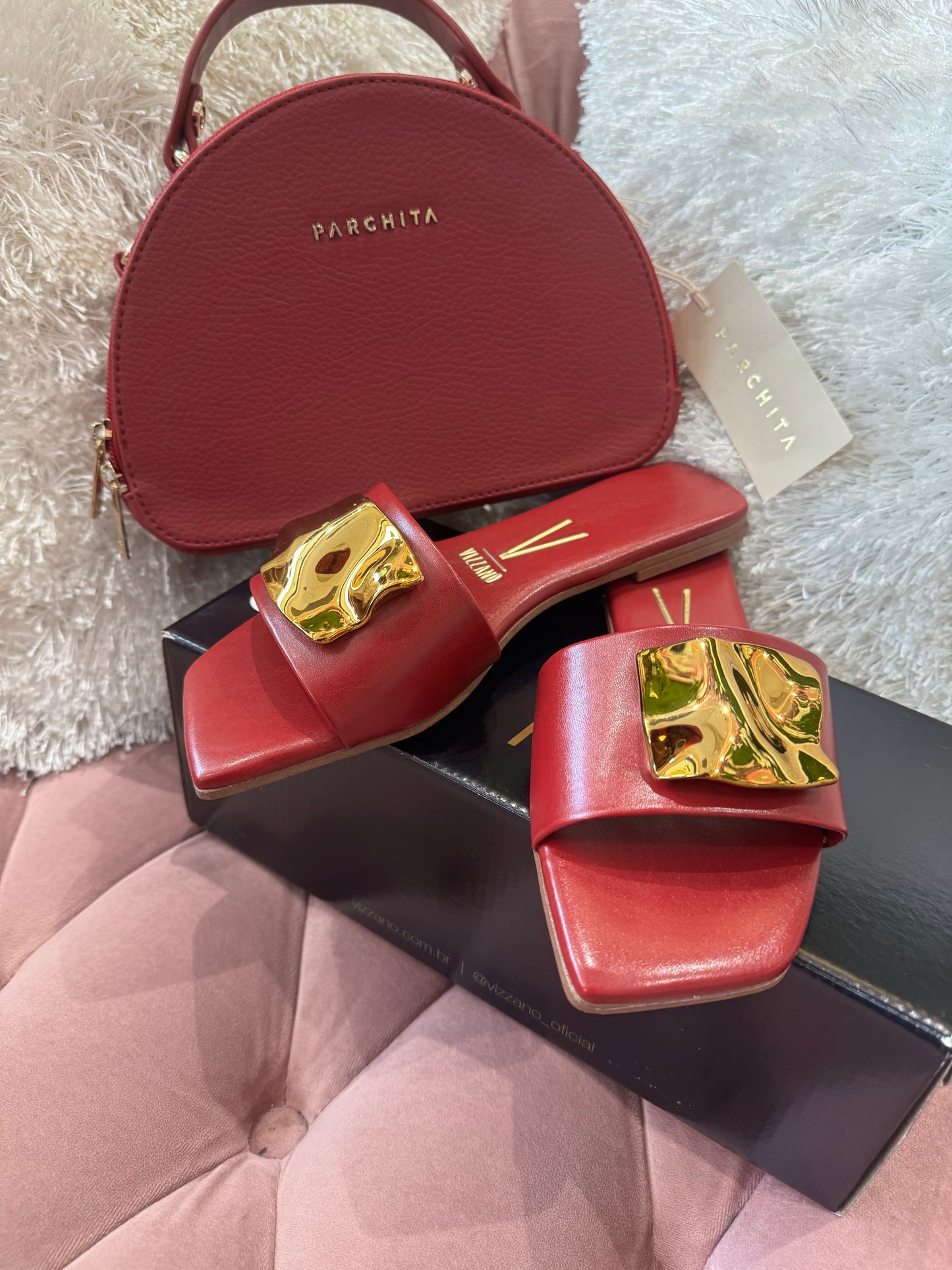 Vizzano burgundy sandals with gold