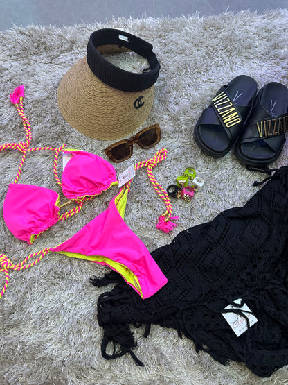Fuchsia and Lime Green Bikini