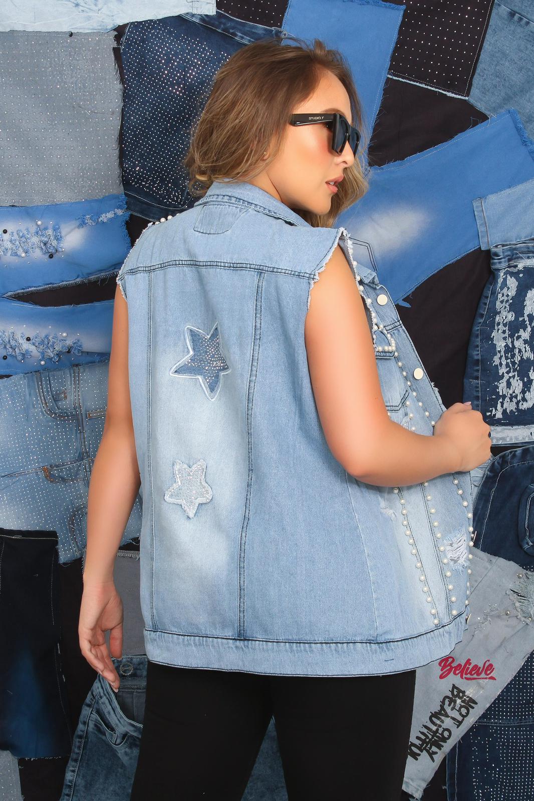 Denim Jacket with pearl details