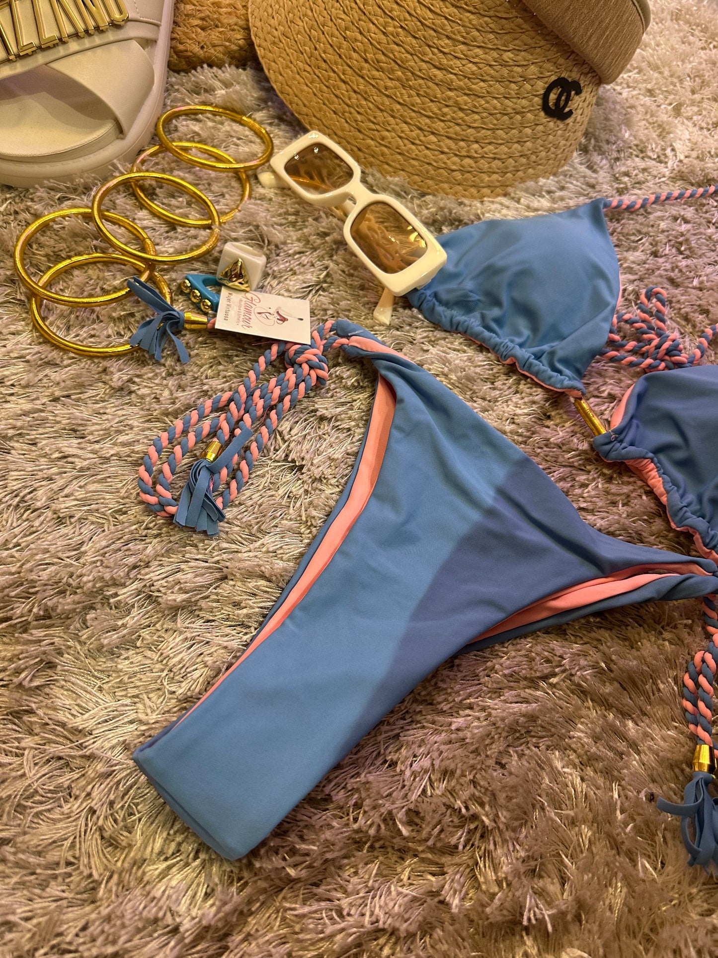 Blue and pink bikini💙