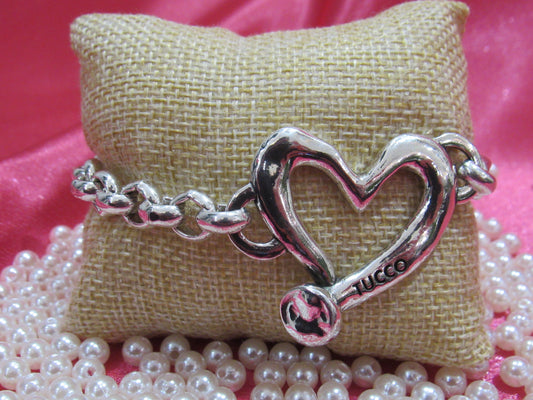 TUCCO Pulsera Chunky Corazón Plata