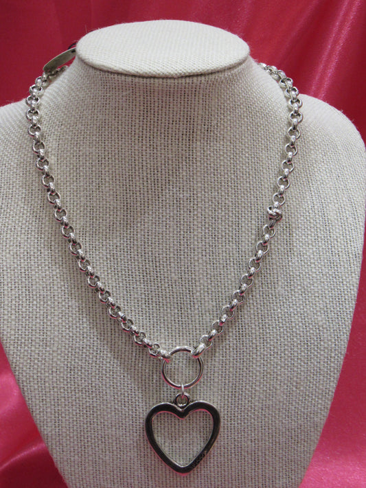 Collar Corazón Plano Plata