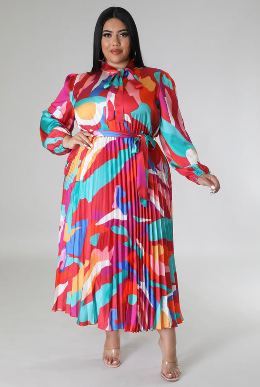 Maxi Multi Pleated Dress