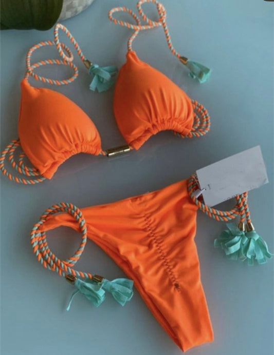 Orange and Teal Bikini