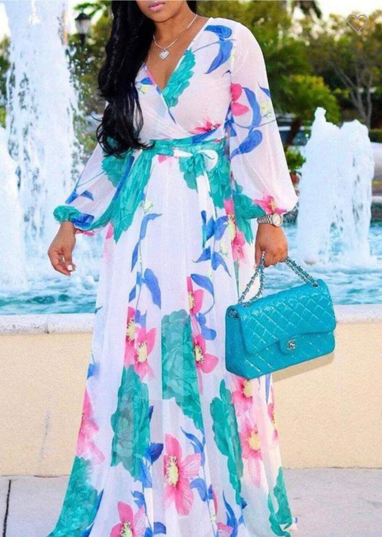 White Floral Maxi Dress